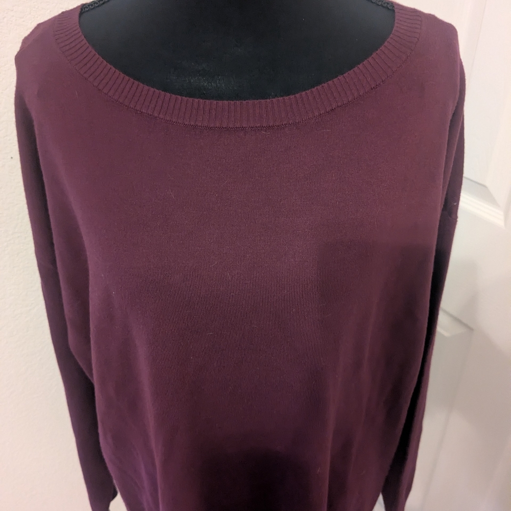 INC International Concepts Plum Crewneck Sweater XL NWT Soft Classic Pullover